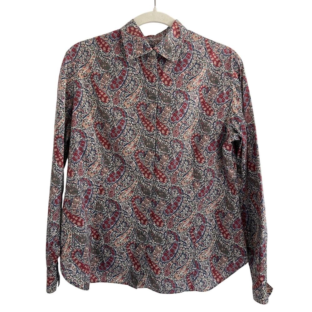Vintage Liberty of London Paisley Button Down Shirt Women Size M
